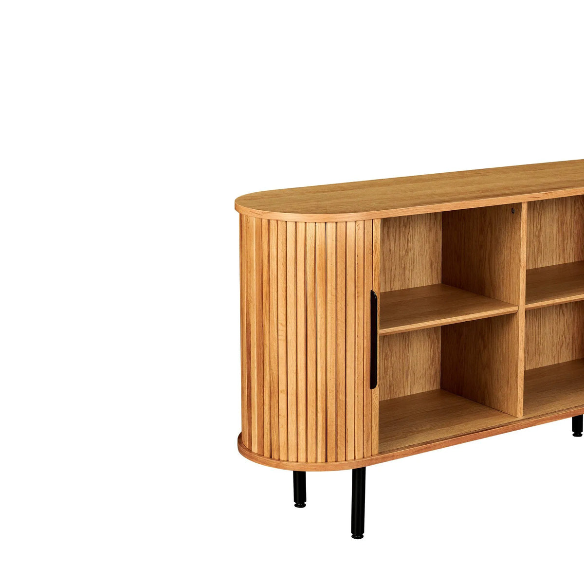 Dressoir ovaal met lamellen 140 cm – foto 2 – Licht eiken
