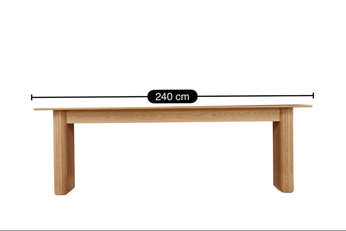 Lange eettafel met paneelpoten 240 cm – foto 2 – Licht eiken