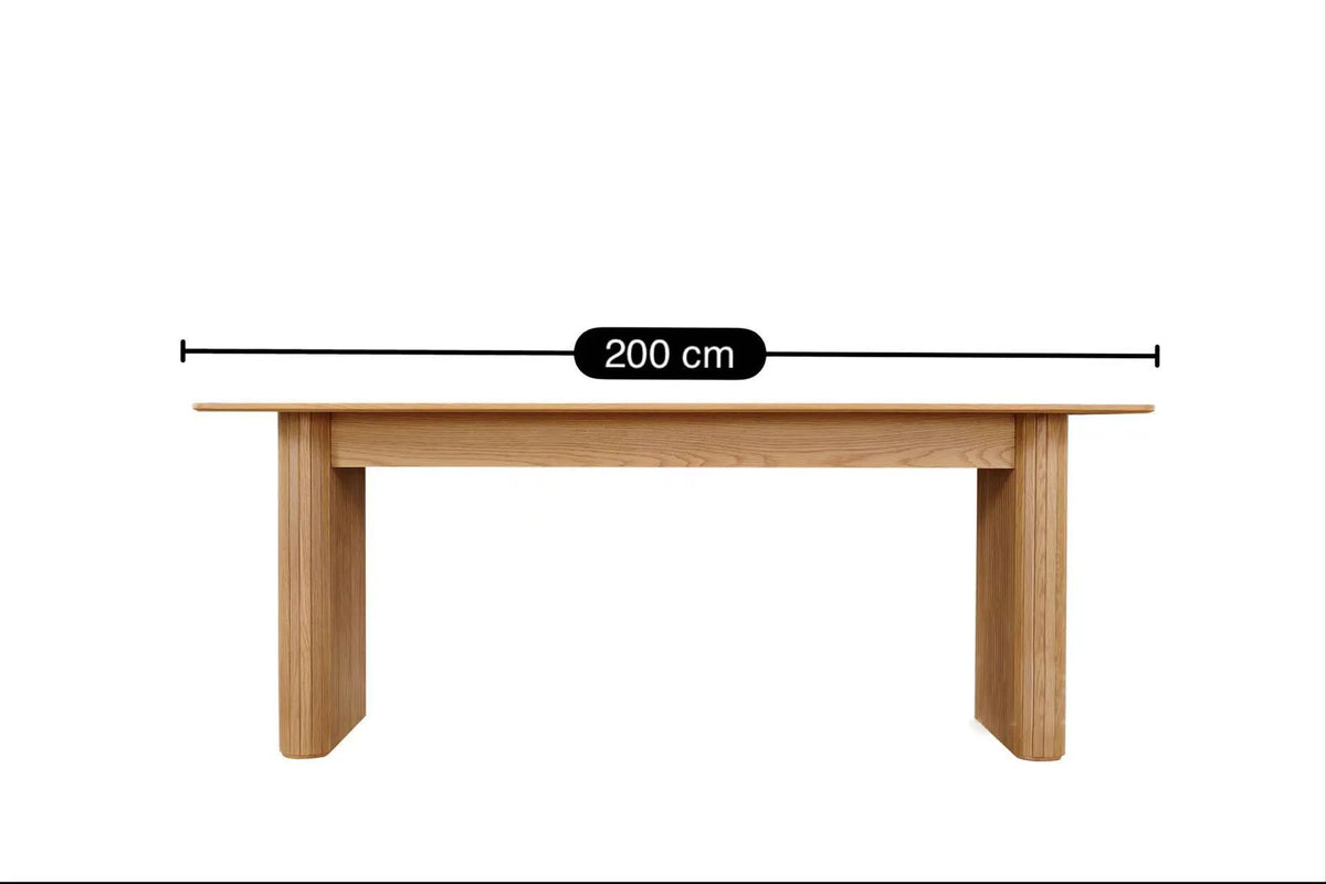 Lange eettafel met paneelpoten 240 cm – foto 1 – Licht eiken