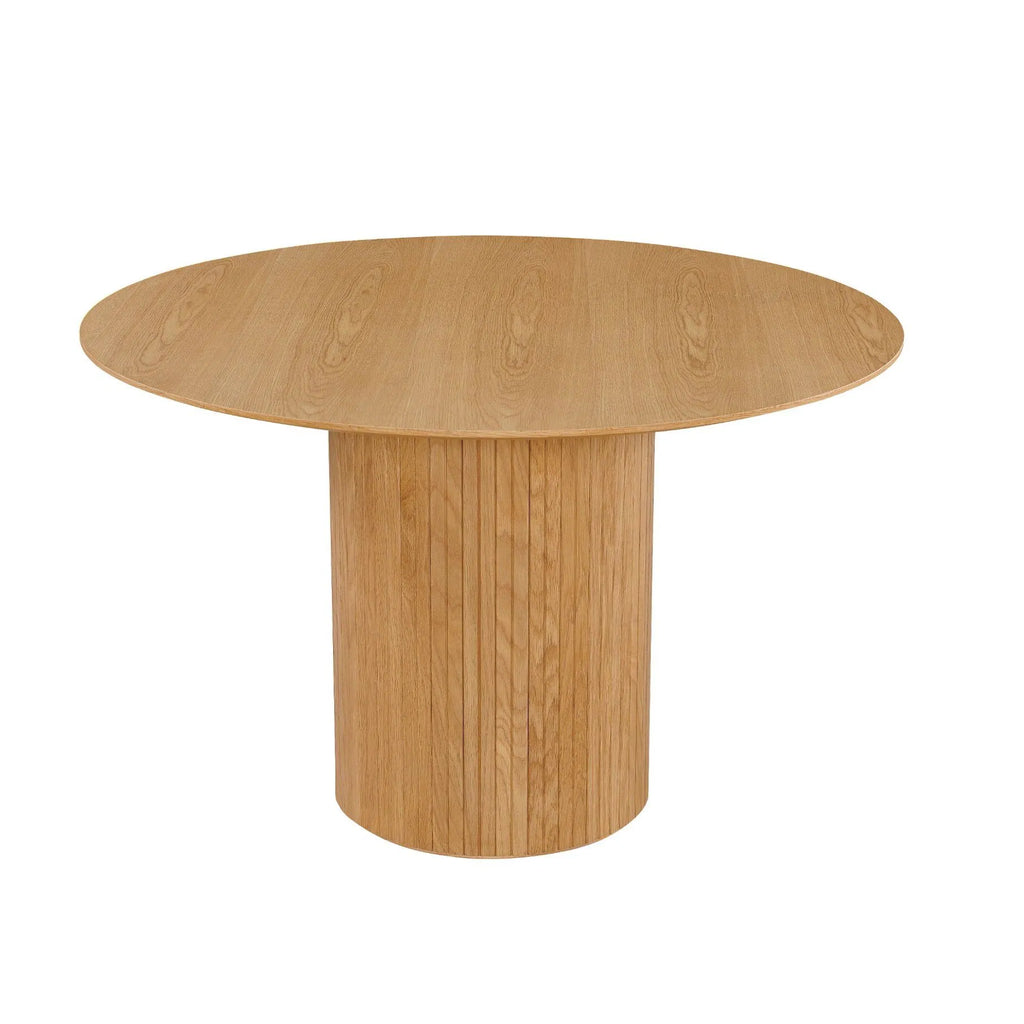 Ronde eettafel met cilindervoet Ø120 cm – foto 1 – Licht eiken
