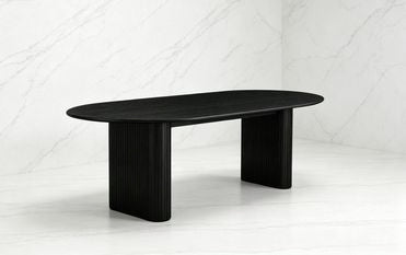 Ovale eettafel op twee poten 220 cm – foto 1 – Zwart