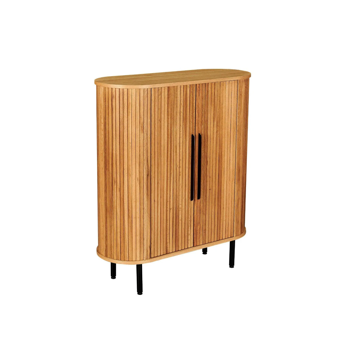 Kast afgerond met lamellen 118 cm – foto 3 – Licht eiken