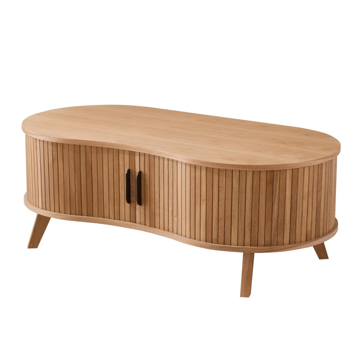 Ovale salontafel met schuifdeuren 120 cm – foto 1