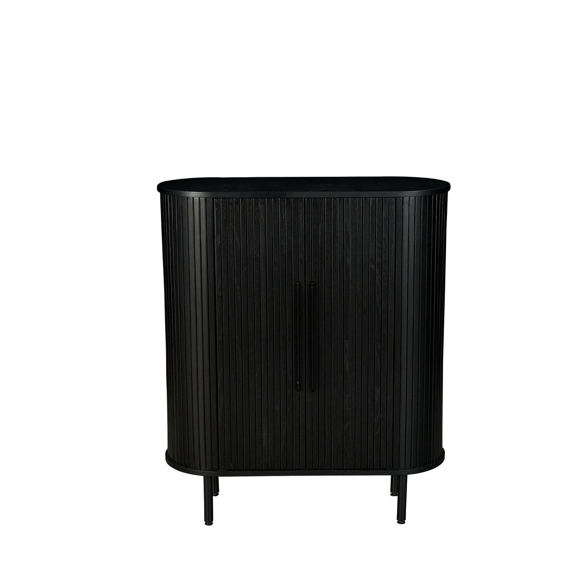 Kast afgerond met lamellen 118 cm – foto 4 – Zwart