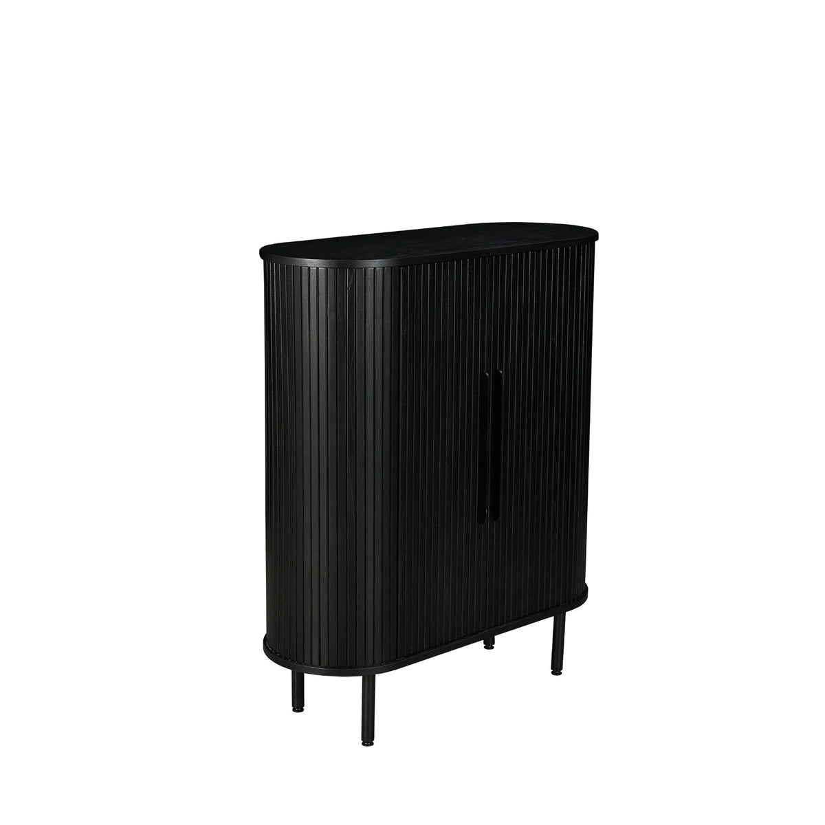 Kast afgerond met lamellen 118 cm – foto 5 – Zwart
