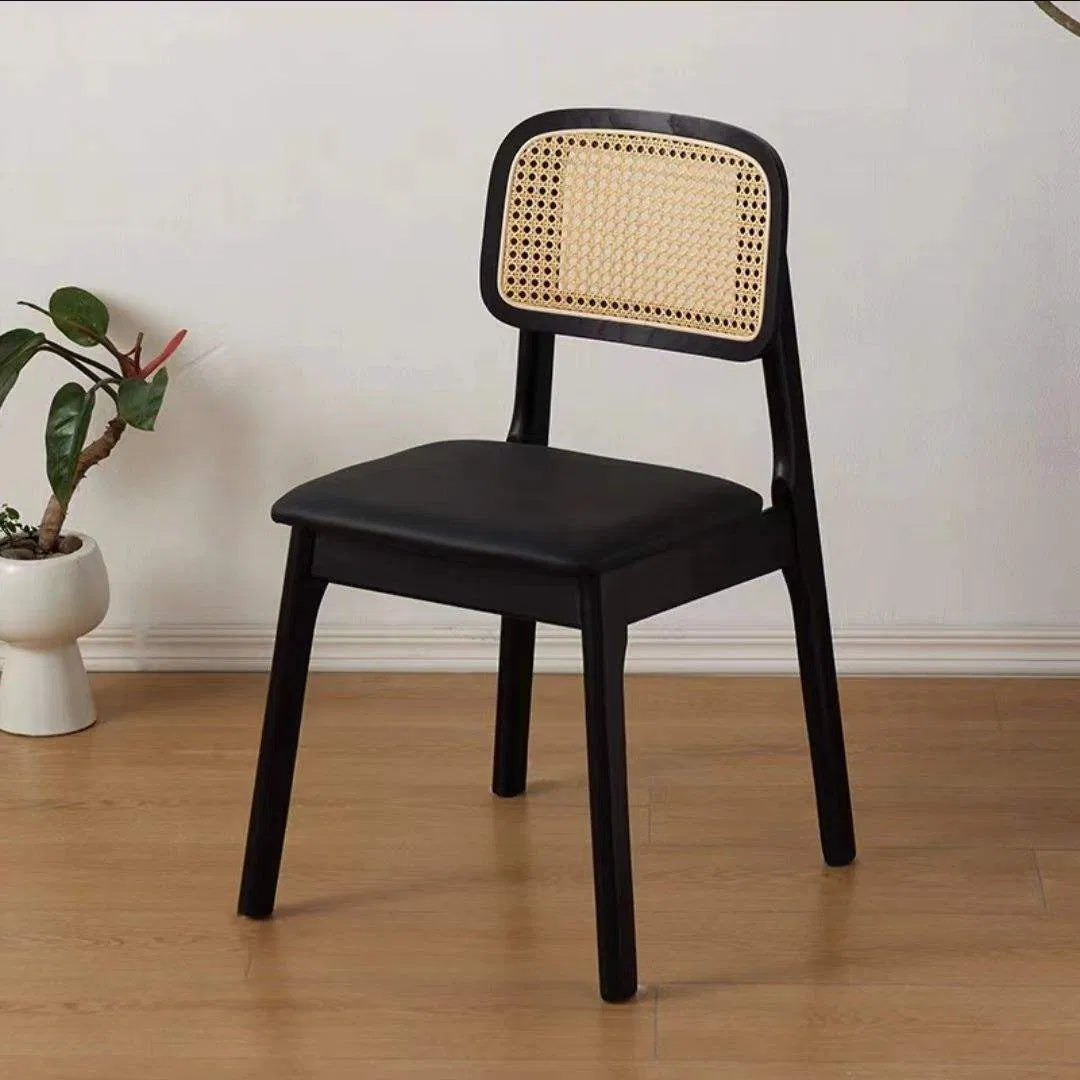 Eetkamerstoel met rotan rugleuning – foto 3