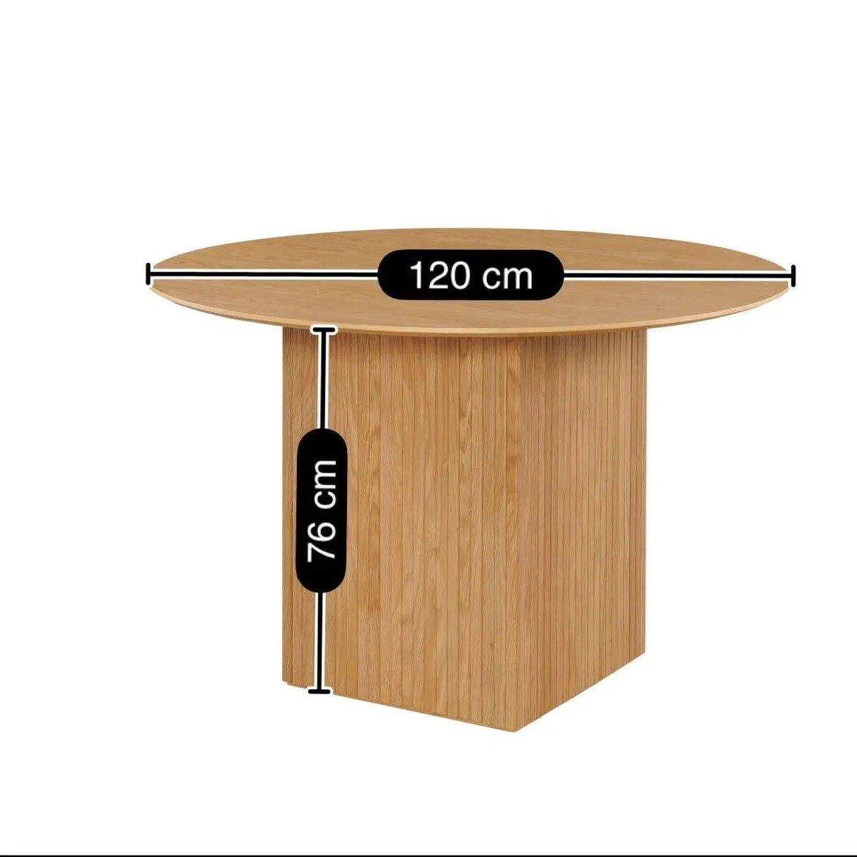 Ronde eettafel met kubusvoet Ø120 cm – foto 4 – Licht eiken