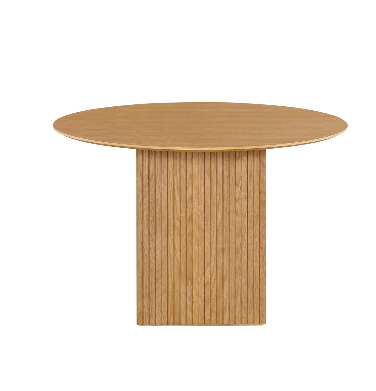 Ronde eettafel met kubusvoet Ø120 cm – foto 2 – Licht eiken