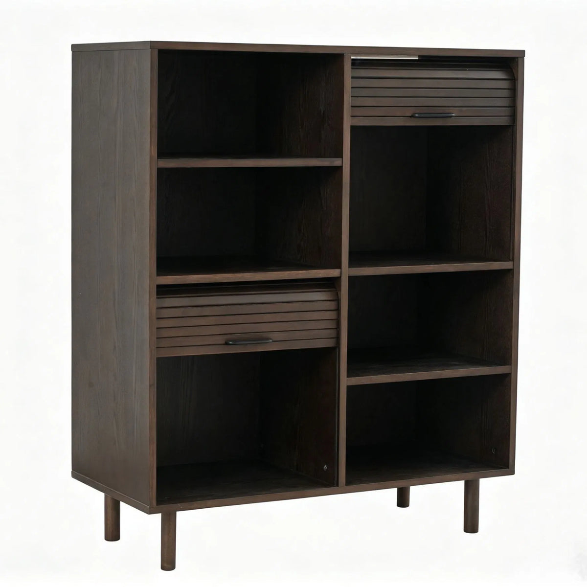 Kast met roldeur en open vakken 120 cm – foto 1
