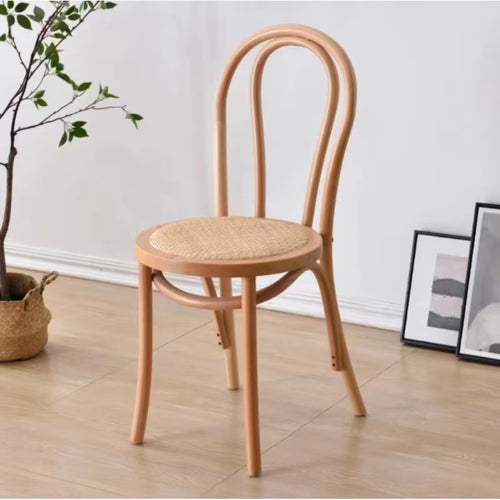 Bistrostoel gebogen hout met rotan zitting – foto 1