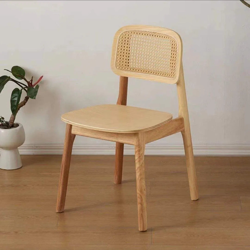 Eetkamerstoel met rotan rugleuning – foto 6