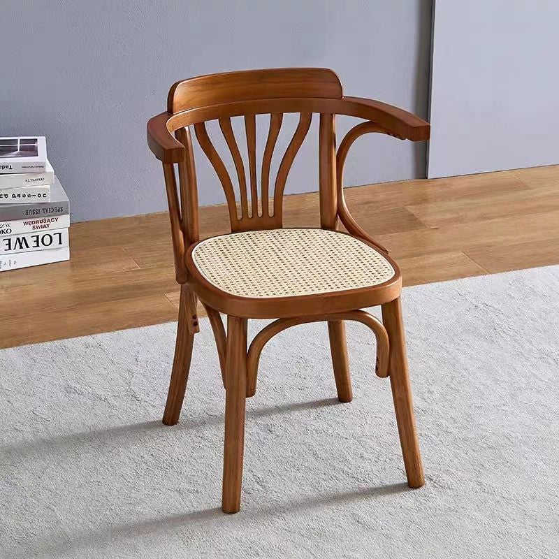 Armstoel gebogen hout met rotan – foto 4