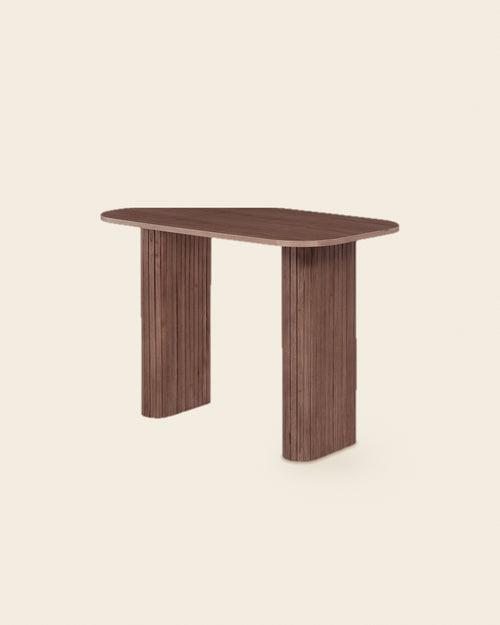 Voet consoletafel lamellenpoten walnoot – vooraanzicht – Walnoot