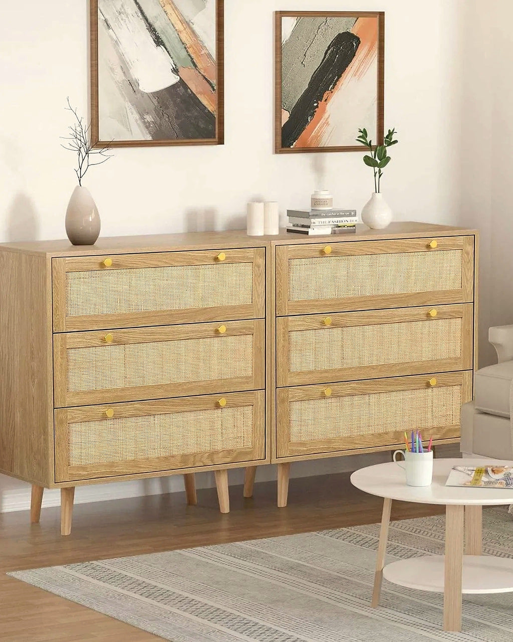 Span ladekast rotan 6 lades – in de woonkamer – Naturel