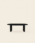 Ovale eettafel met lamellenpoten 220 cm – vooraanzicht – Zwart