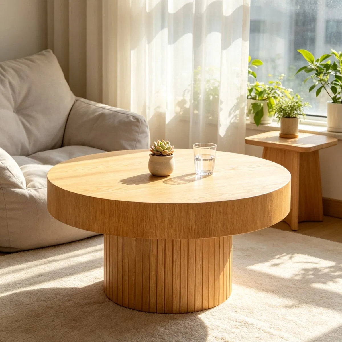 Salontafel rond op zuil 75 cm – foto 7